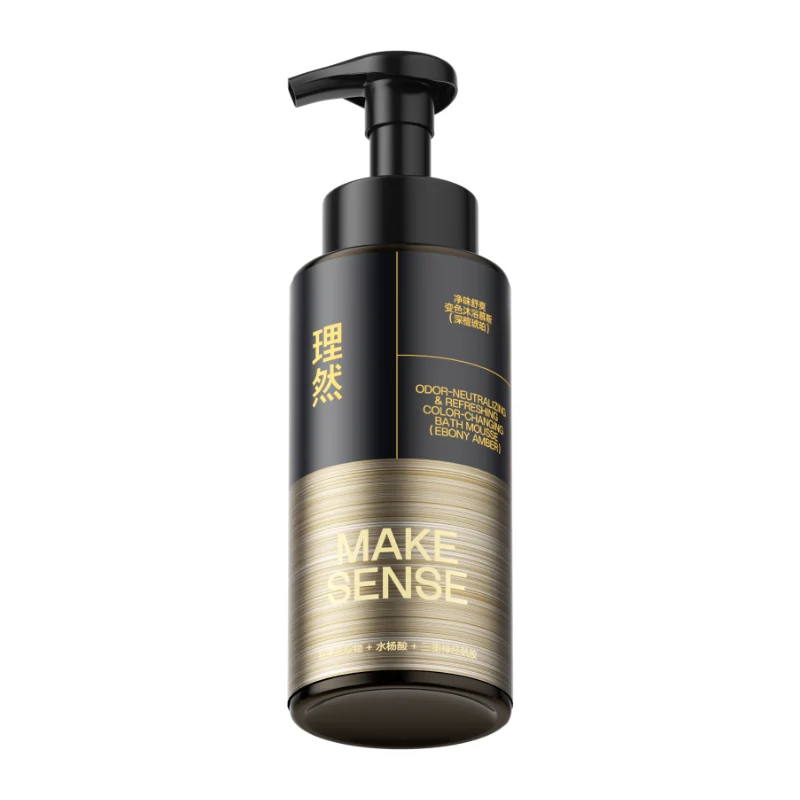 ODOR-NEUTRALIZING & REFRESHING COLOR-CHANGING BATH MOUSSE (EBONY AMBER) 400ml